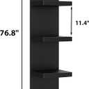 LitaEther Versatile 7 Tier Wall Shelf Unit,Black Lack Wall Shelf,Display Floating Shelf with Round Edge