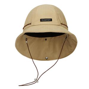 Qzkouma Unisex Outdoor Sun Hat Waterproof Bucket Hat with Chin Strap Quick Dry Packable Boonie Sun Hat UV Protection Khaki