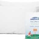 Sunflower King Pillowcases Set of 2, 100% Cotton King Pillow Cases 2, 2040 inches Bright White, Soft and Breathable