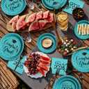 175pcs Class of 2026 Graduation Plates and Napkins Set, Disposable Paper Plate Set Polka Dots Plates Napkins Cups Knife Fork Spoon for Graduation Party Decorations and Supplies,Serve 25Teal Black