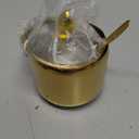 holoith Sugar Container with Glass Lid and Spoon - 10oz Gold Sugar Bowl for Coffee Bar Station Accessories Kitchen Storage for Salt, Candy, Coffee Bean (Gold)