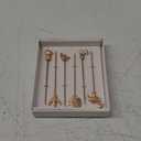 Folkulture Cocktail Picks or Martini Sticks for Christmas Gifts for Men, Reusable Toothpicks for Drinks or Bloody Mary Skewers, Garnish Sticks for Appetizers, Boho Gifts, Set of 6, Rosegold