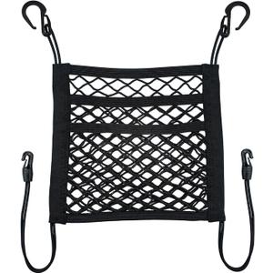 3-Layer Car Mesh Organizer Storage Between Front Seats Kid Dog Pet Net Barrier Car Net Pocket Elastic Tissue Purse Holder Netting for Car, SUV, Van (11.8 x 10.6 inch)