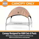K&H Pet Products Pet Cot Canopy (Cot Sold Separately) Tan Small 22 X 17 Inches