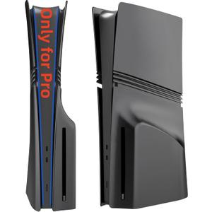 Pro Disc Edition Cover Plates for New PS5 Pro Console, Shell Panels Compatible with New PlayStation 5 Pro Accessories Protective Replacement Faceplate (Black)