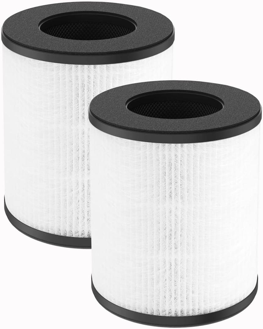 CL-6070A Replacement Filter for Cool-Living CL-6070A, Tredy TD-1300, Beaba and Tenergy Renair TAP01 Air Purifier, H13 True HEPA with Activated Carbon and Pre-filter, 2 Pack