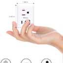 2 Pack European Travel Plug Adapter, Mifaso International Power Plug Adapter with 3 Outlets 3 USB Charging Ports(2 USB C), Type C Plug Adapter Europe Travel Essentials to Spain Italy France