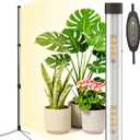 55W Standing Grow Light for Indoor Plants, 47-Inch Full Spectrum Vertical Plant Light with Stand, Auto Timer for Large Houseplants, Indoor Garden Rack, Covered Balcony, Indoor Greenhouse