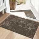 BEQHAUSE Dirt Trapper Door Mat 20" x 32", Non-Slip Doormats Washable Entryway Rugs, Stain Resistant Dog Door Mats Absorbent Welcome Floor Mat for Front Back Door, Mud Wet Shoes & Paws, Brown