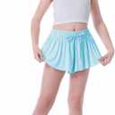 Flowy Shorts for Girls Butterfly Shorts for Kids Teens Preppy Tennis Running Athletic Shorts with Liner (8, Red+blue+pink)