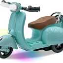 Electric Doll Scooter for 17cm Doll,Funny Doll Accessories with Music and Lights, 360 Rotatable Plastic Scooter Decoration Batteries Not Included (Blue)