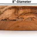 Kimona Decorative Bowl Acacia Wood Hand Carved Home Decor for Dining Table Center, Living Room, Kitchen Décor (8"x 8" x 2.5")
