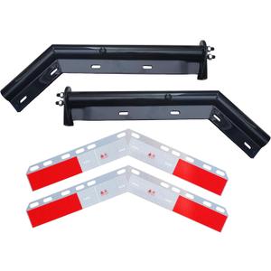 Black Angled Spring Loaded Mud Flap Hanger,1-1/8" Bolt Spacing,27" Length.with 2 Reflective Plates