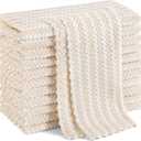 Homaxy 12 Pack Kitchen Dish Cloths, Ultra Soft and Absorbent Dish Towels, Reusable Fast Drying Microfiber Cleaning Cloth, Coral Velvet Wave Design No-lint, 10 x 10 inches, Beige