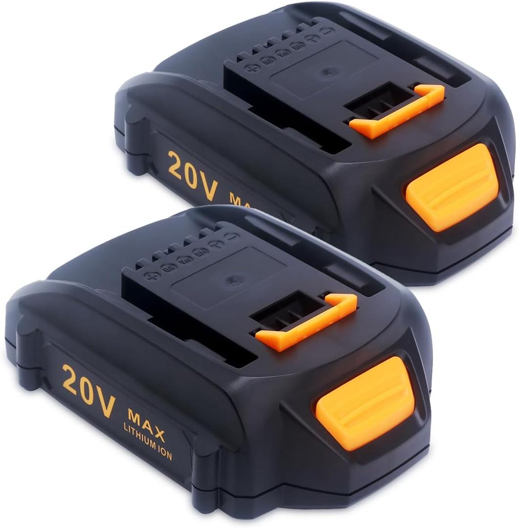 Biswaye 2-Pack WA3525 20V 4.0Ah Lithium Battery - Replacement for WA3520 WA3575 WA3578 Batteries, Compatible with WG163 WG183 WG261 WG779 20V/40V/80V Lawn Mower Blower Trimmer Outdoor Cordless Tools