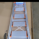 4 Step Aluminum Ladder, Lightweight and Anti-Slip Aluminum Step Ladder, Collapsible Folding Step Stool, Step Ladder 4 Step Folding for Kitchen Warehouse Home Indoor/Outdoor Use (Orange & Silver)