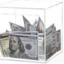 Clear Acrylic Piggy Bank for Adults Kids, Clear Money Saving Box Must Break to Open, Unopenable Piggy Bank for Cash Coins - 4.72"