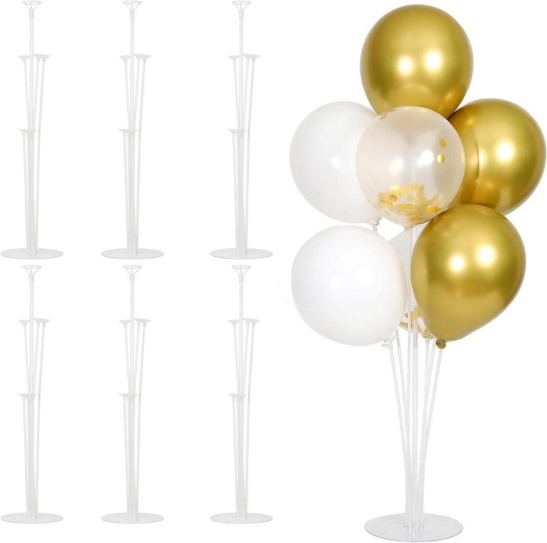6 Sets Balloon Stand Kit, Balloon Sticks Holder with Base, Birthday Wedding, Graduation Party Decorations, Table Centerpieces Arch kit