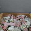 NUPTIO Large Flower Balls for Centerpieces - 10 Pcs 13.8in Diameter Dusty Rose & White Artificial Flower Ball Arrangement Bouquet Wedding Centerpieces for Tables - Fake Rose Flowers for Weddings Decor