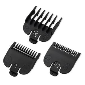 Clipper Guards Set Compatible with Most Wahl Clippers, Clipper Guides Replacement - 1/16" to 3/16", 3 Piece Set, Black Color