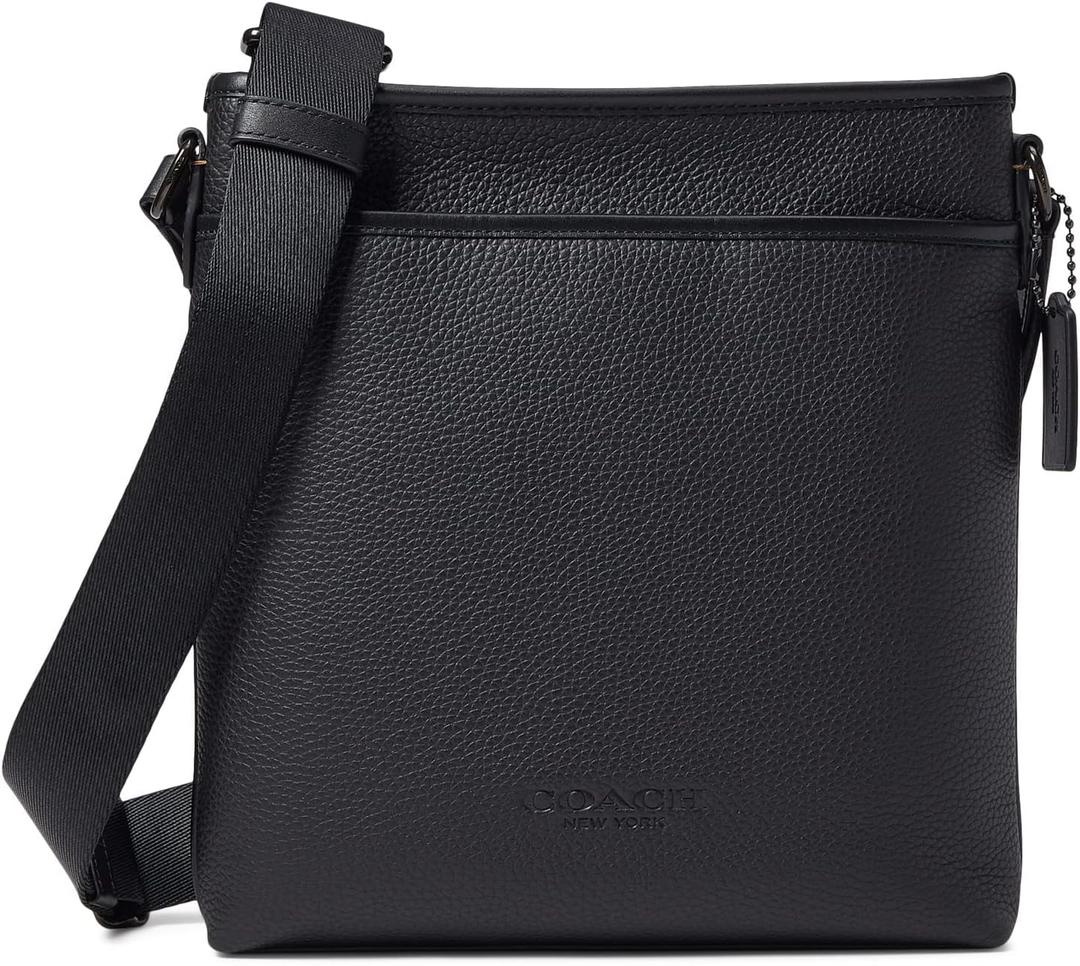Coach Gotham Slim Crossbody in Pebble Leather (One Size, Black)