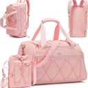 Pink Women's 40L Gym Duffel with Shoe Compartment - Carry On Weekender Overnight Bag - Personal Item Travel Workout Tote