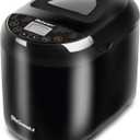 Elite Gourmet Programmable Bread Maker, 2 lb Loaf, 3 Sizes, 19 Presets incl. Gluten-Free, Dough & Jam, Delay Timer, Black