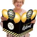 5 x WATINC Retirement Party Jumbo Greeting Card Decorations, Official Congrats Retired Message Greeting Card Guest Book Farewell Party Supplies, Signature Goodbye Poster for Office Coworker Men Women (Black Gold)