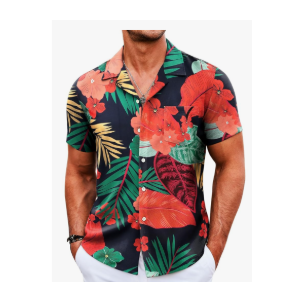 COOFANDY Mens Hawaiian Shirts Short Sleeve Tropical Button Down Shirts Casual Summer Beach Shirts 3XL