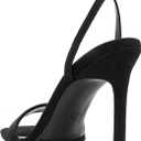 DREAM PAIRS Womens High Stilettos Open Square Toe Ankle Strap Heels Sexy Comfort Strappy Dress Shoes Wedding Bridal Pumps Sandals, 9, Black-suede