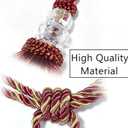 BEL AVENIR 4 Pack Curtain Tiebacks Hand-Woven Crystal Holdbacks Home Decorative Tassels Tiebacks (Mix Red, 4 Pack)
