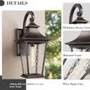 Emliviar 25.2" Outdoor Porch Light, Outside Wall Sconce Lamp for Front Yard, Rustic Exterior Lighting Waterproof in Oil Rubbed Bronze Finish, Water Ripple Glass, XE220B-SW ORB