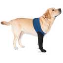 COODEO Dog Socks to Prevent Licking Paws, Healing Boots & Paw Protectors with Non-Slip Bottoms for Wound Protection, Waterproof Sleeve Shoes for Licking（Blue，M_Left)