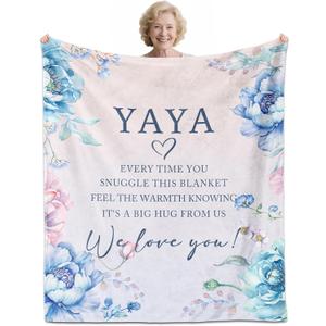 Yaya Gifts, Gifts for Yaya, Yaya Birthday Gifts, Yaya Blanket 60" x 50", Yaya Gifts for Grandma, Yaya Gifts from Grandkids, Yaya Gifts for Mother's Day, Yaya Gifts for Christmas