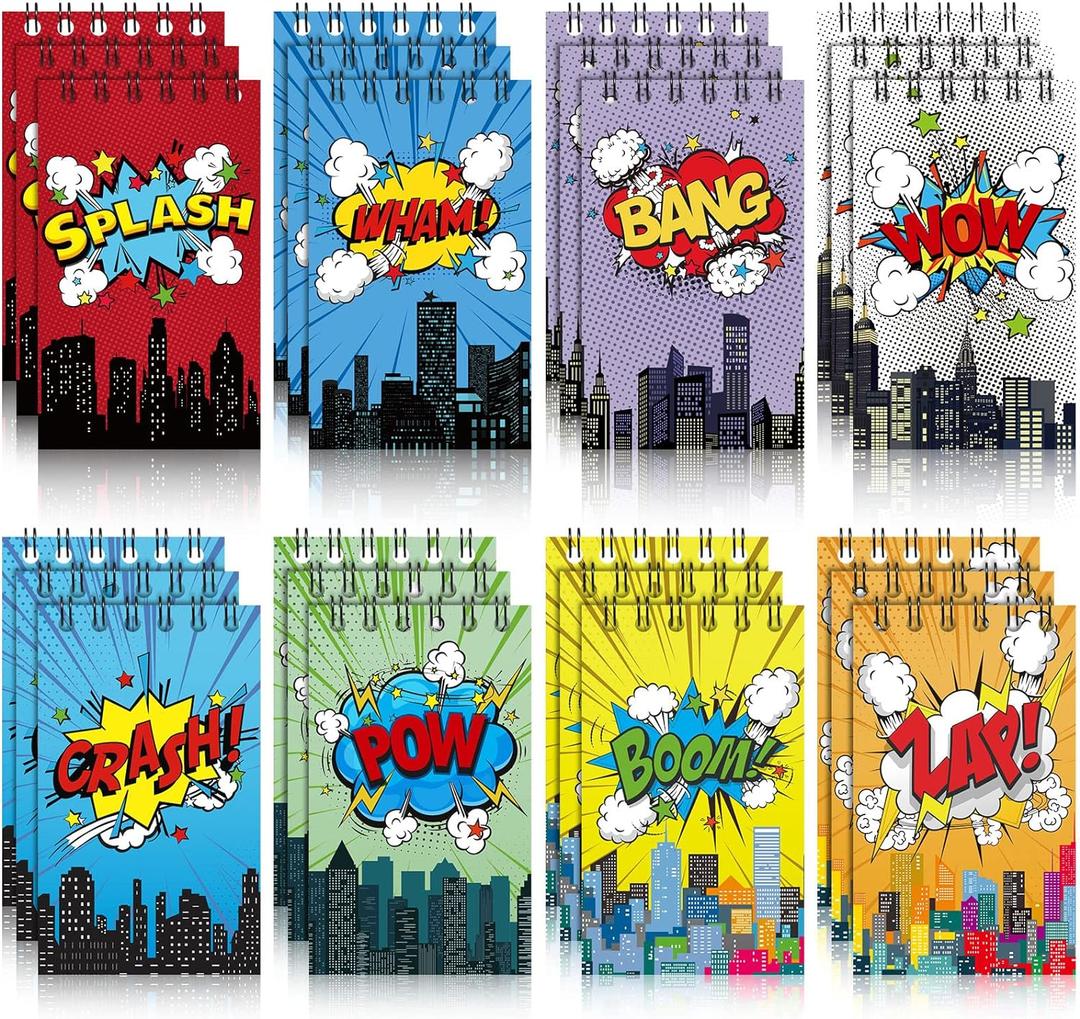 Containlol 24 Pack Mini Notebooks Party Supplies Favors Prize Piata Fillers Carnival Goodie Bag Stuffers Journal Notepad Teacher Classroom Rewards Supplies for Theme Birthday Party
