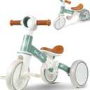 LOL-FUN Tricycle for Toddlers 1-3 Years Old Boys Girls Toy, 4 in 1 Baby Balance Bike for 1 2 Year Old Gift, Kids Bicycle with Easy Assembly Removable Pedal (Mint)