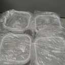 Square Glass Containers with Lids, 24 oz Freezer Safe Borosilicate Glass Food Storage Containers, 3 Cup Sandwich Containers/Box for Lunch, Small Glass Freezer Yogurt/Cereal Bowls for Meal Prep, 4 Pack