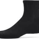 Under Armour Unisex-Adult Training Cotton Quarter Socks 6 Pack, (001) Black/Black/White, Large