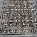 Area Rug Non Slip Machine Washable Ultra Soft Living Room/Bedroom/Kitchen/Outdoor/Classroom Black Gold, 5'×7'