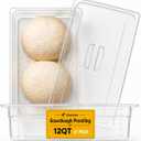 Dough Proofing Container, 1 Pack 12QT Dough Containers for 8-10 Dough Balls Large Capacity, Clear BPA-Free Dough Rising Box with Lid for Sourdough, Pizza Dough Container Stackable
