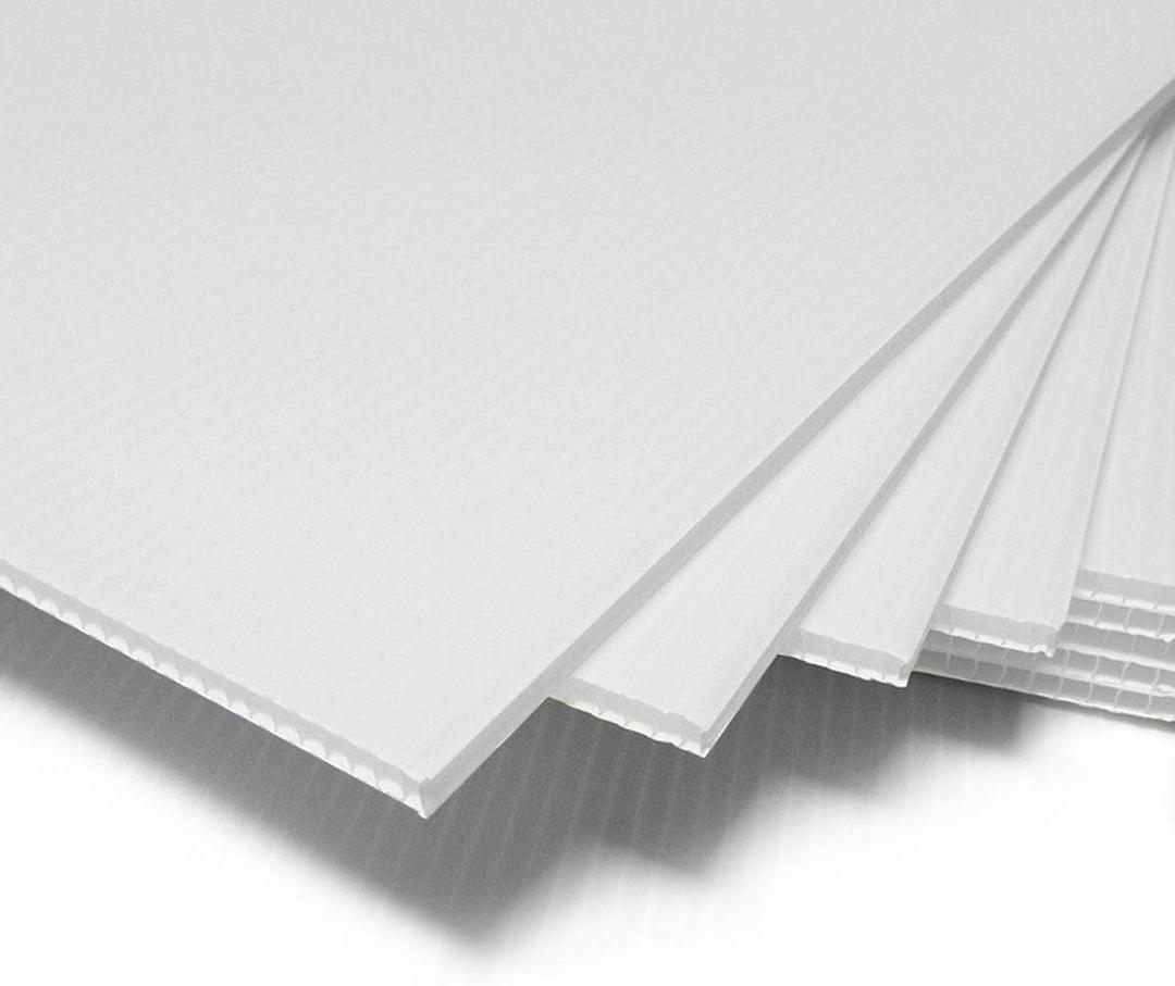 Corrugated Plastic Sheet for Indoor and Outdoor Use - 4 Mm Thick Poster Board, 24x36 Inches Pack of 2 White Board Sheets Waterproof Coroplast Lightweight Blank Yard Signs