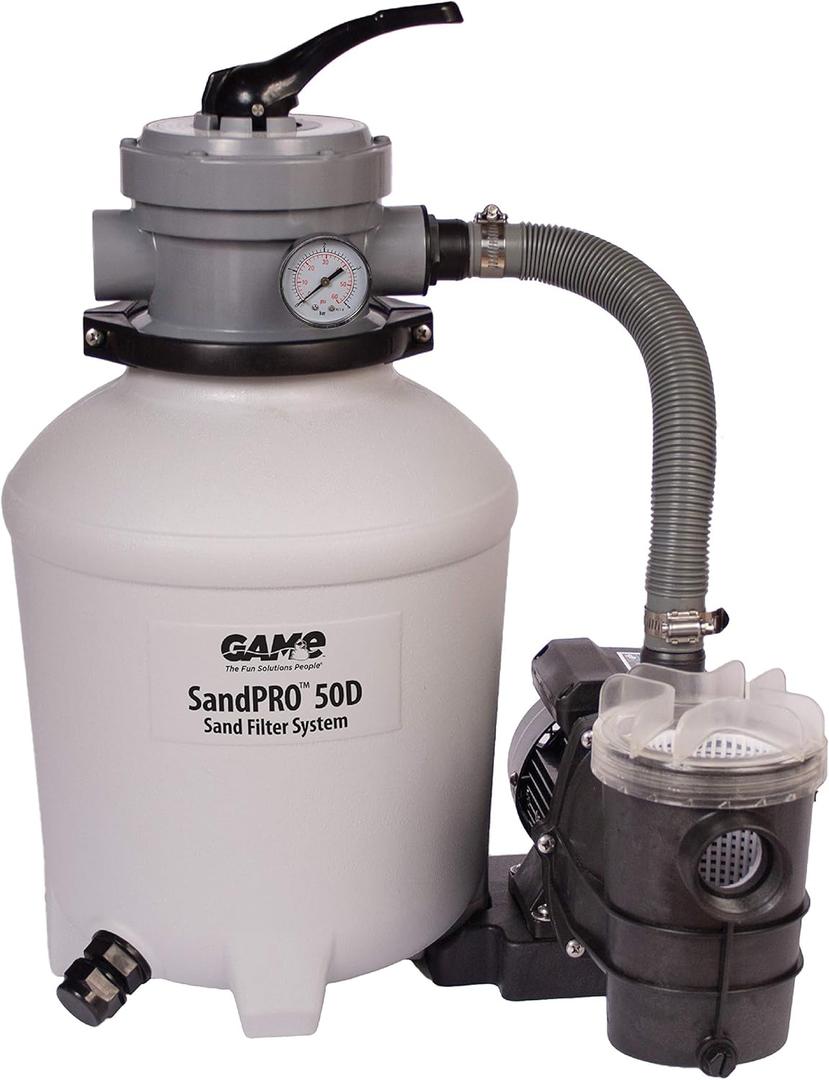 GAME SandPRO 50D Series, Complete 0.5HP Replacement Pool Sand Filter Unit, Designed for Intex & Bestway Pools, High-Performance Above-Ground Pool Vacuum, Energy Efficient, Easy to Operate GAME SandPRO 50D Series, Complete 0.5HP Replacement Pool Sand Filter Unit, Designed for Intex & Bestway Pools, High-Performance Above-Ground Pool Vacuum, Energy Efficient, Easy to Operate