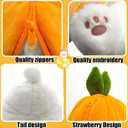 YOUBLEK Bunny Stuffed Animal,Carrot Reversible Cuddle Bunny Plush Doll with Zipper Cute Soft Rabbit Toys Pillow for Kids and Adults Easter Bunnies Plushies Gifts (Carrot, 7.09 inches)