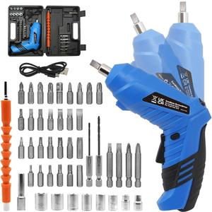 Cordless Electric Screwdriver, 3.6V Rechargeable Power Screwdriver with 47 pcs Accessories, usb charging, 3Nm Screw Gun, mini Carrying screwdriver set with LED Light Electric Power Drill Set