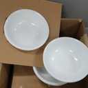 Corelle Vitrelle 18Piece Service for 6 Dinnerware Set Triple Layer Glass and Chip Resistant, Lightweight Round Plates and Bowls Set, Winter Frost White