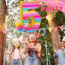 Number 5 Pinata for Birthday Party Decorations, Unicorn Mermaid Theme Pink Piata Games Toy (5th)