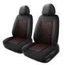 HChengkikz Car Seat Cover,Breathable and Waterproof Leather Seat Covers,Luxury PU Universal Fit Automotive Airbag Compatible for Cars Sedans SUV and Trucks(2 Pieces,Front Seat,Black+Redline,N1)