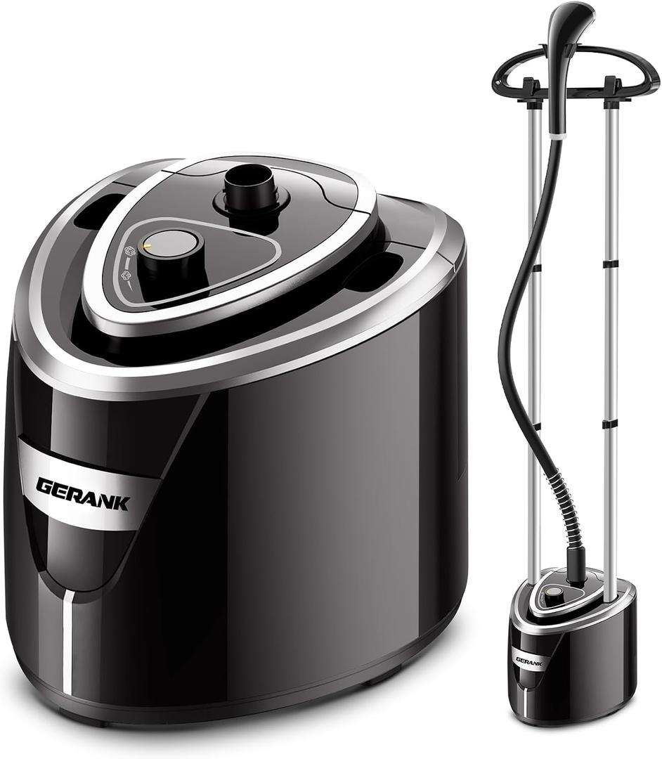 Steamer for Clothes, 1500W Standing Garment Steamer with 35s Fast Heating, 2.5L Water Tank for 1.5H Steaming, Adjustable Height Stand with Clothes Hanger, Professional Wrinkle Removal