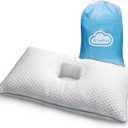 Ear Piercing Pillow for Side Sleepers alleviating Any Ear Pain and Inflammation. Small Sized 10"x18" Ear Pillow with Travel Bag, UComfort