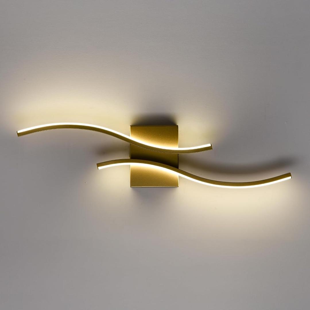 Modern Led Sconce Wall Lighting Indoor 24" Minimalist Gold Wall Sconce Hardwire Wall Light for Small Space Bathroom Hallway Staircase Entryway